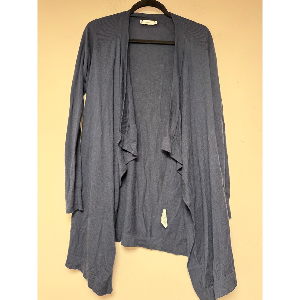 Vince Merino Wool Blend Open Front Cardigan Navy‎ Blue XS